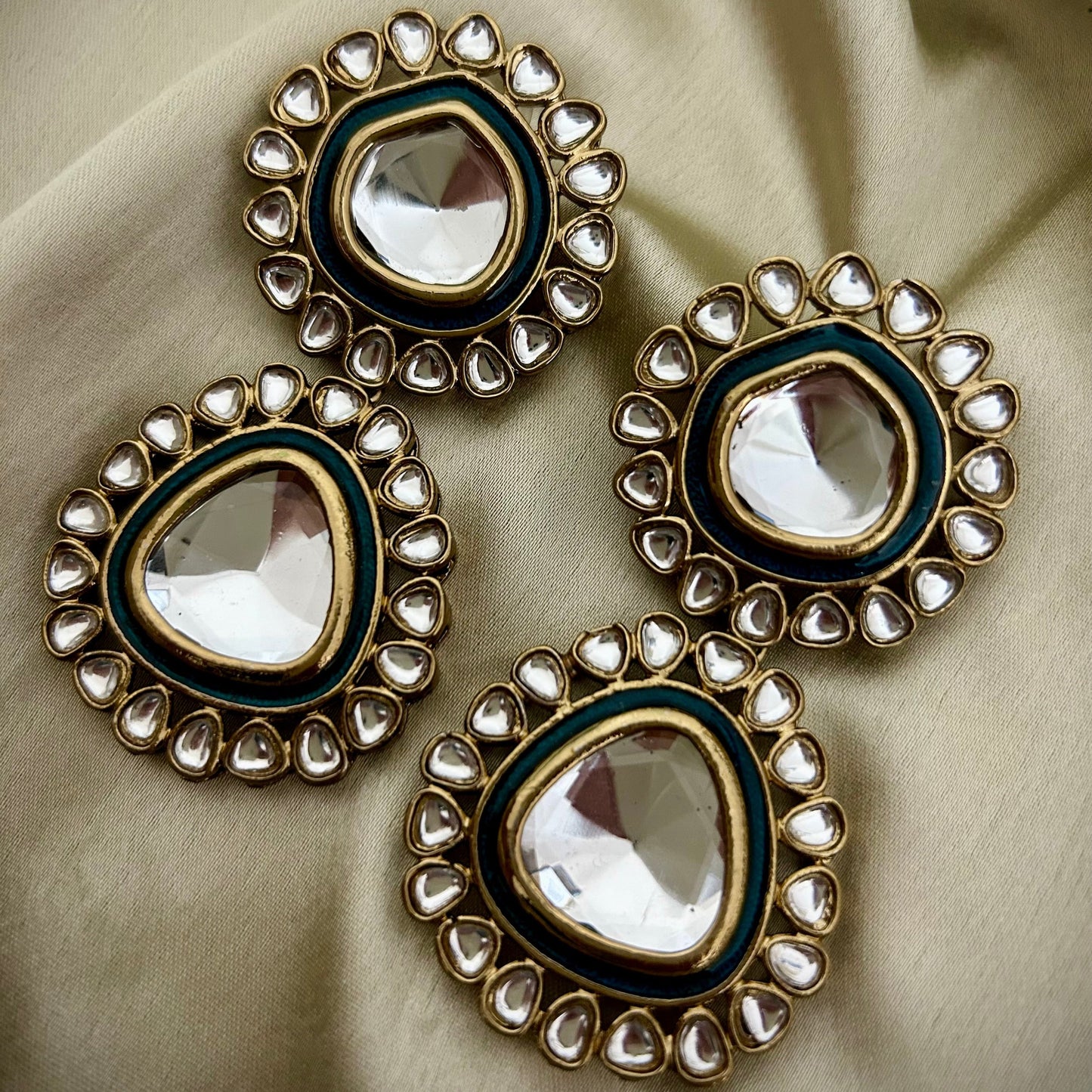 American diamond earrings, multicolor necklace, bridal jewellery, sabyasachi, festive jewellery, wedding earrings, kundan earring, fashion jewellery, imitation jewellery, Indian jewellery